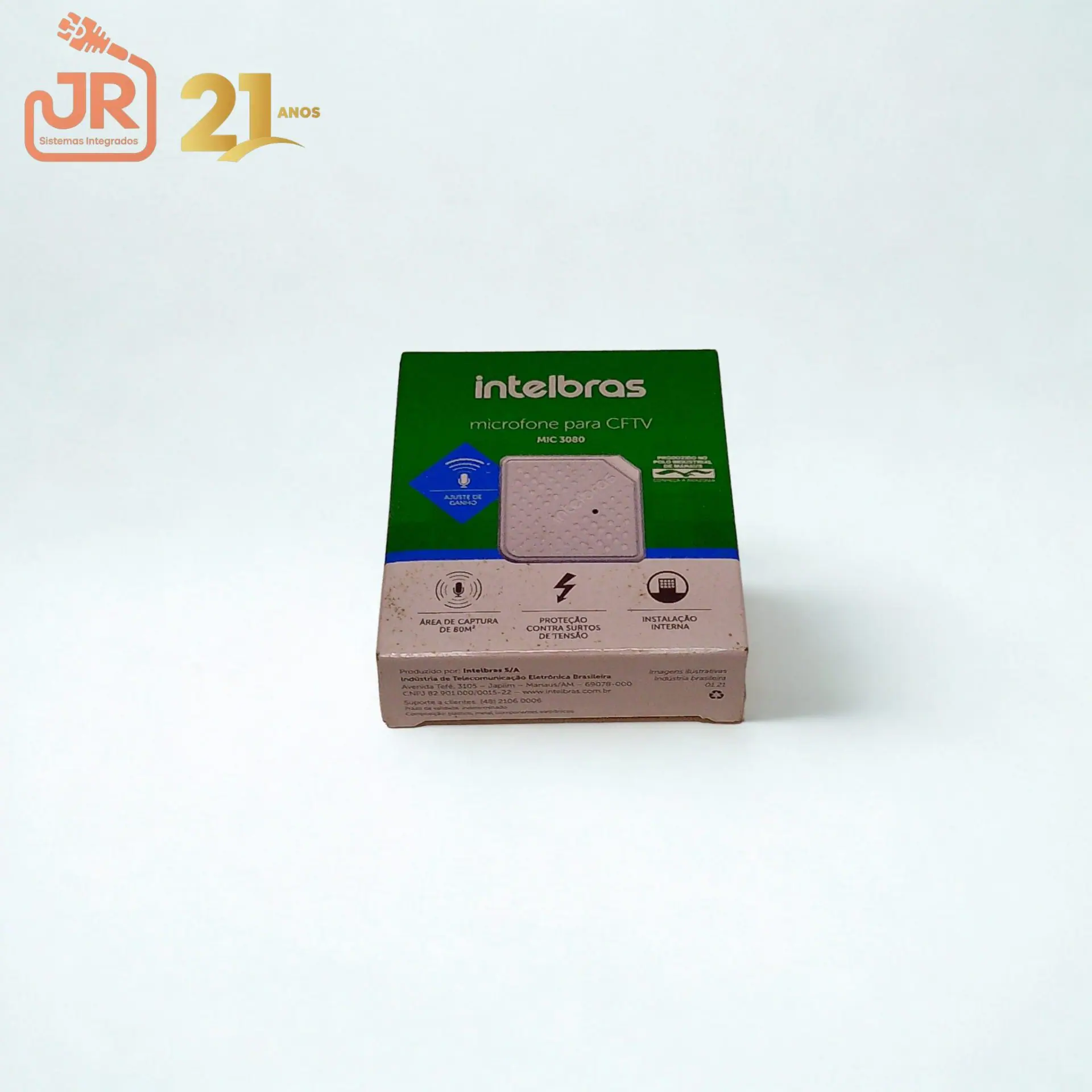 Microfone de Ambiente para CFTV Intelbras MIC 3080 (Alcance 80 m²) 2 Microfone de Ambiente para CFTV Intelbras MIC 3080 (Alcance 80 m²) - Imagem 2