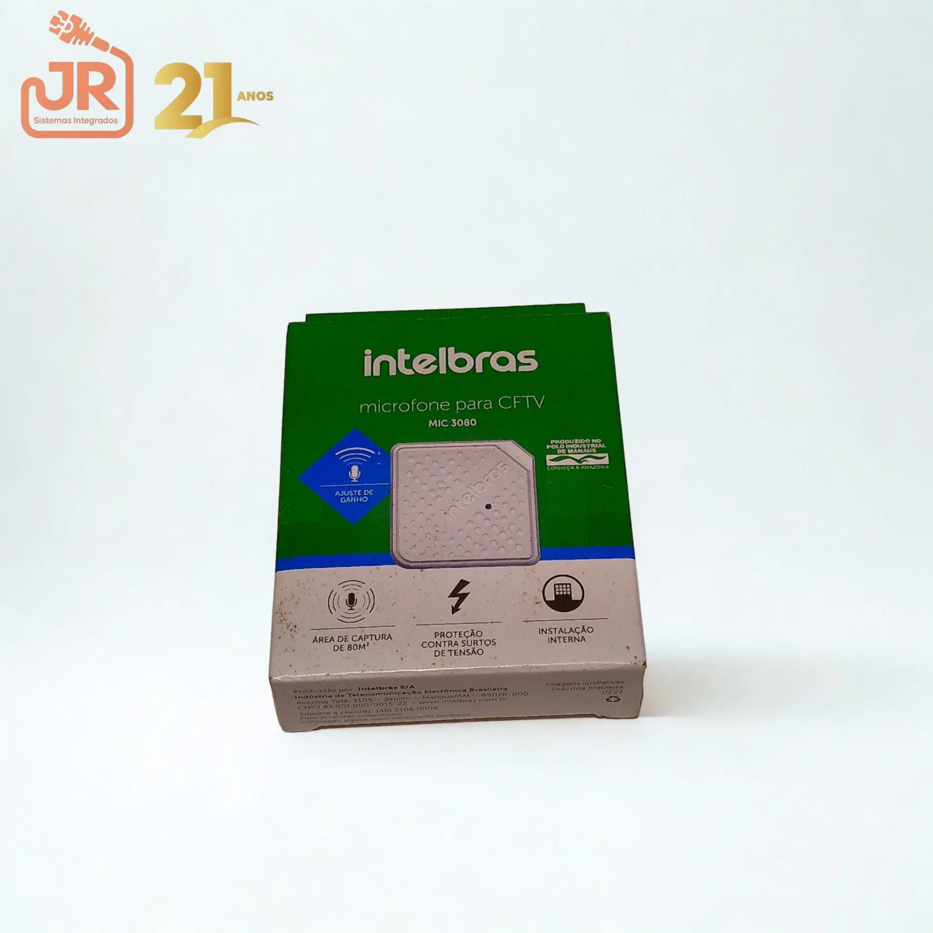 Microfone de Ambiente para CFTV Intelbras MIC 3080 (Alcance 80 m²) 1 Microfone de Ambiente para CFTV Intelbras MIC 3080 (Alcance 80 m²)