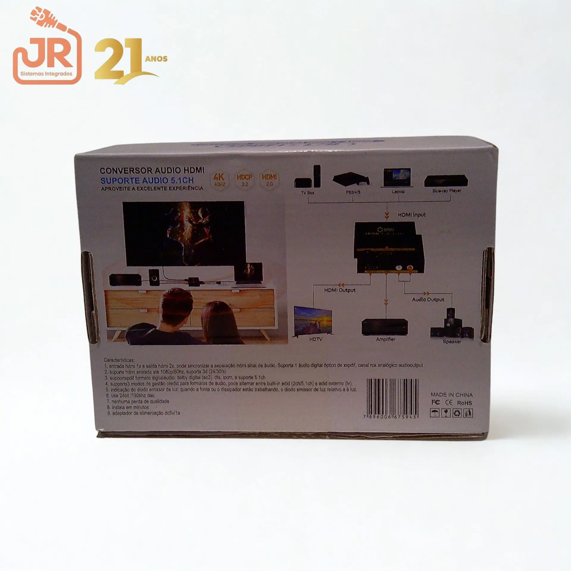 Extrator de Áudio HDMI Lotus LT-2100 (Óptico SPDIF + RCA Estéreo) 2 Extrator de Áudio HDMI Lotus LT-2100 (Óptico SPDIF + RCA Estéreo) - Imagem 2